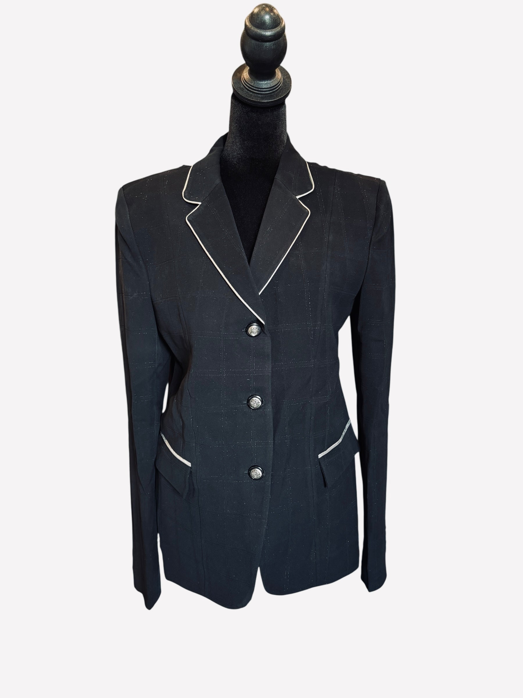 💥NEW💥 English Show Coat Black Windowpane “Hidden zipper”