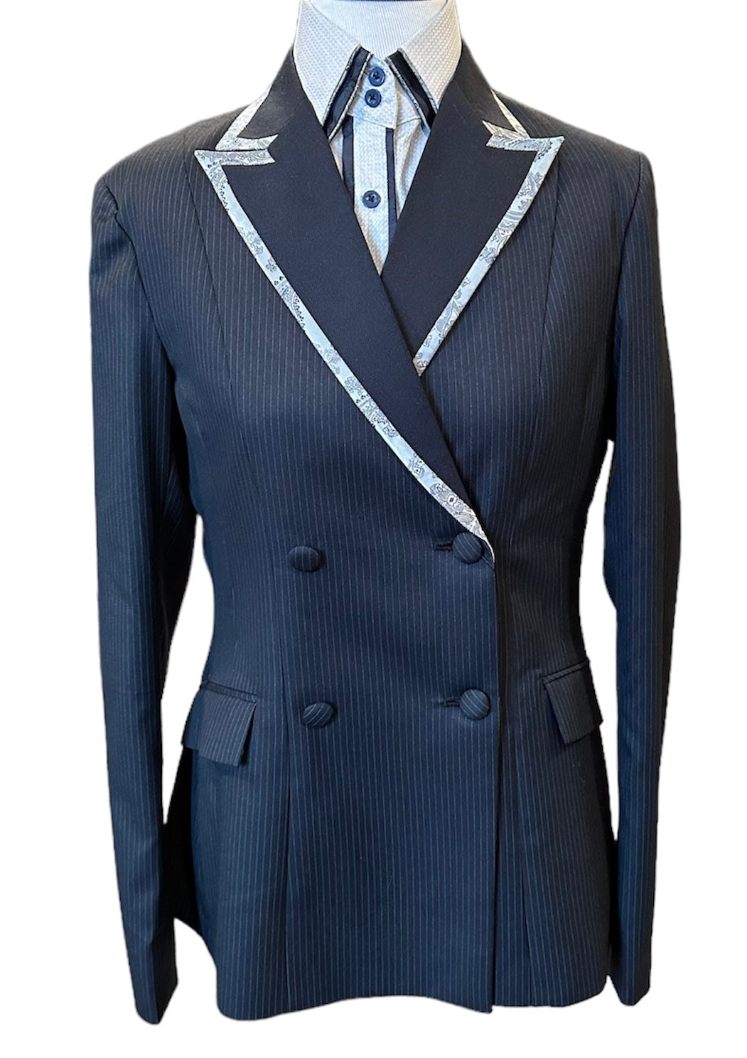 Western Showmanship Suit Set Navy With Light Stripe