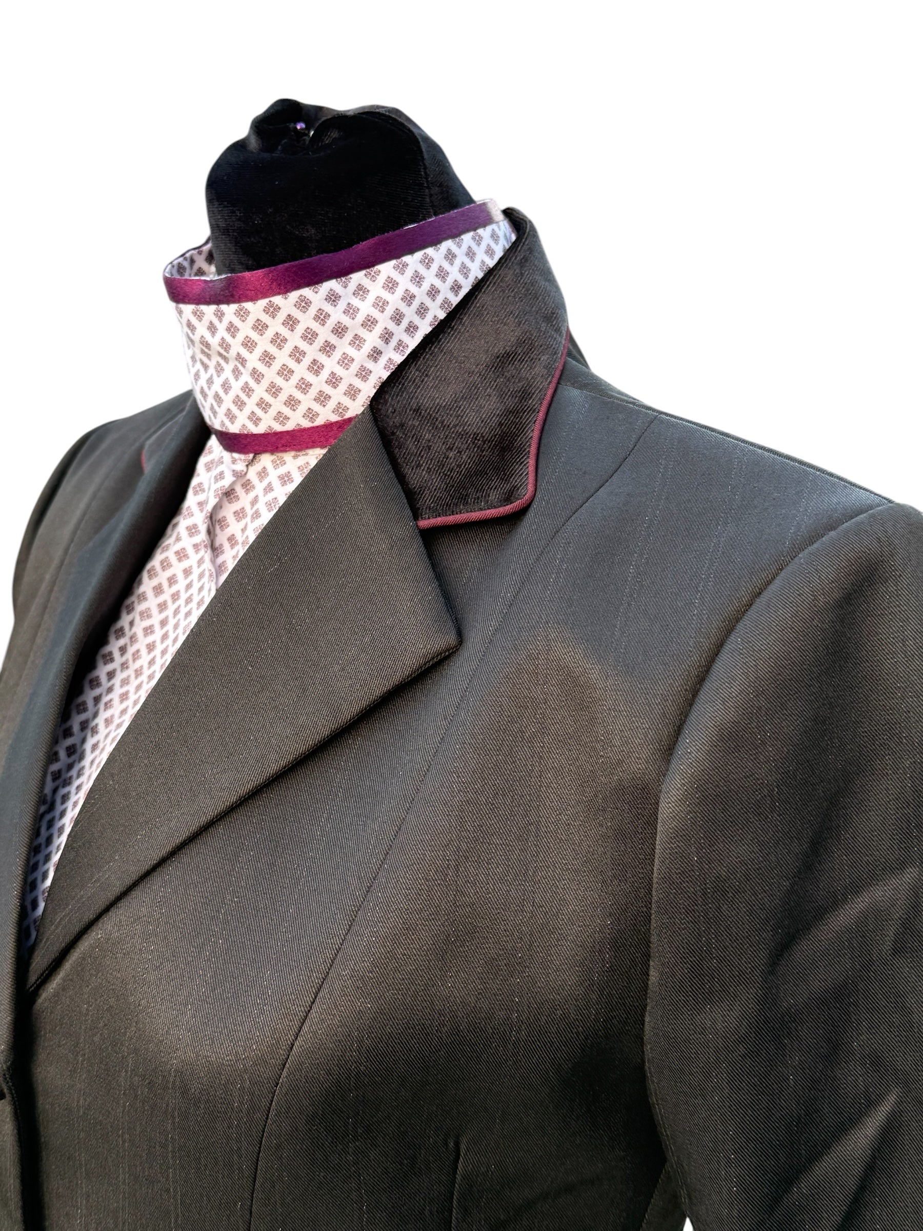 🔥NEW🔥English Show Coat Black Light Stripe Burgundy Pipe