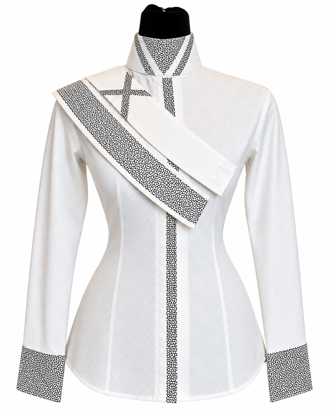 English show shirt with hidden zipper