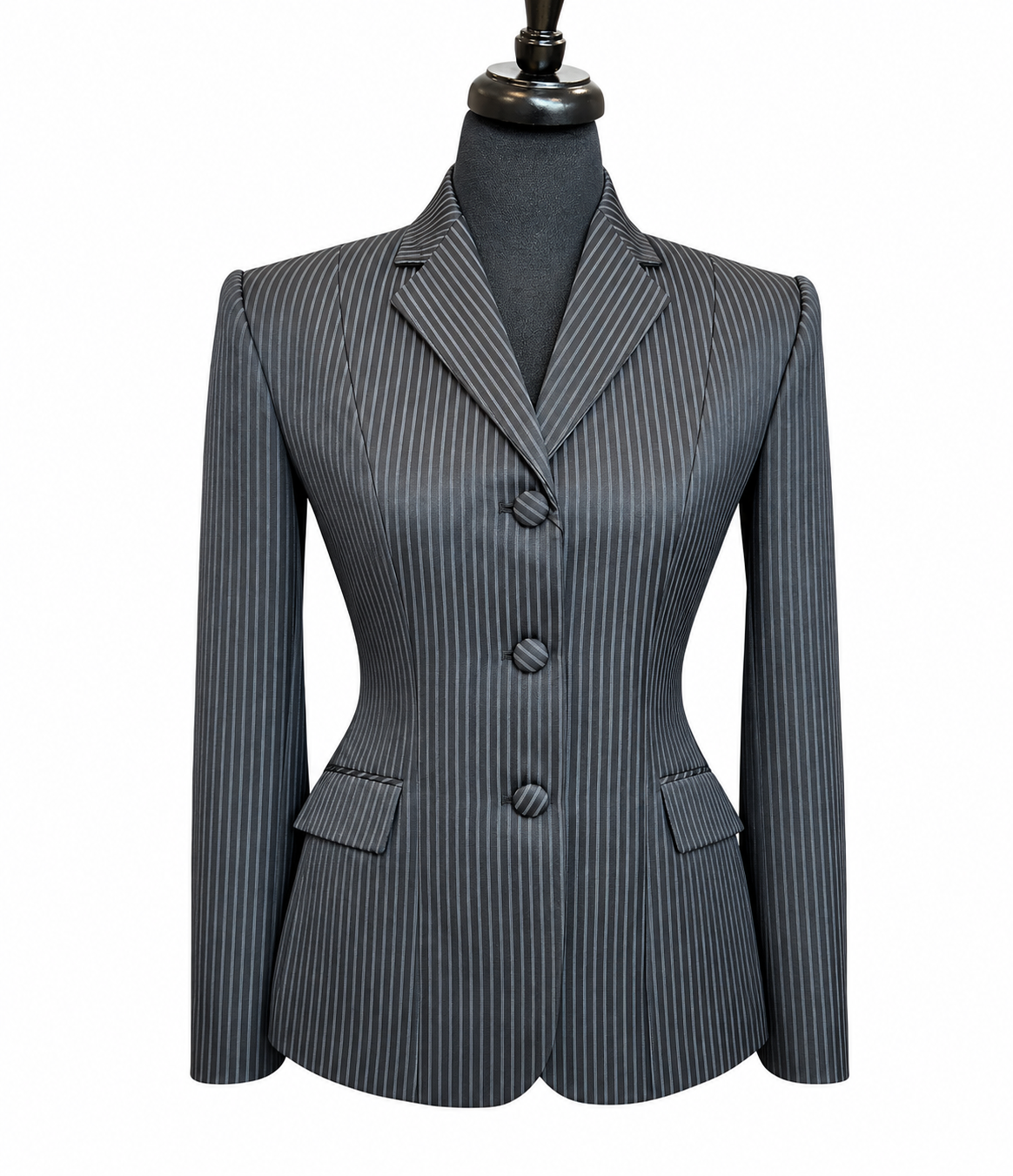 English Show Coat Dark Navy Self Stripe Fabric Code HR-0109