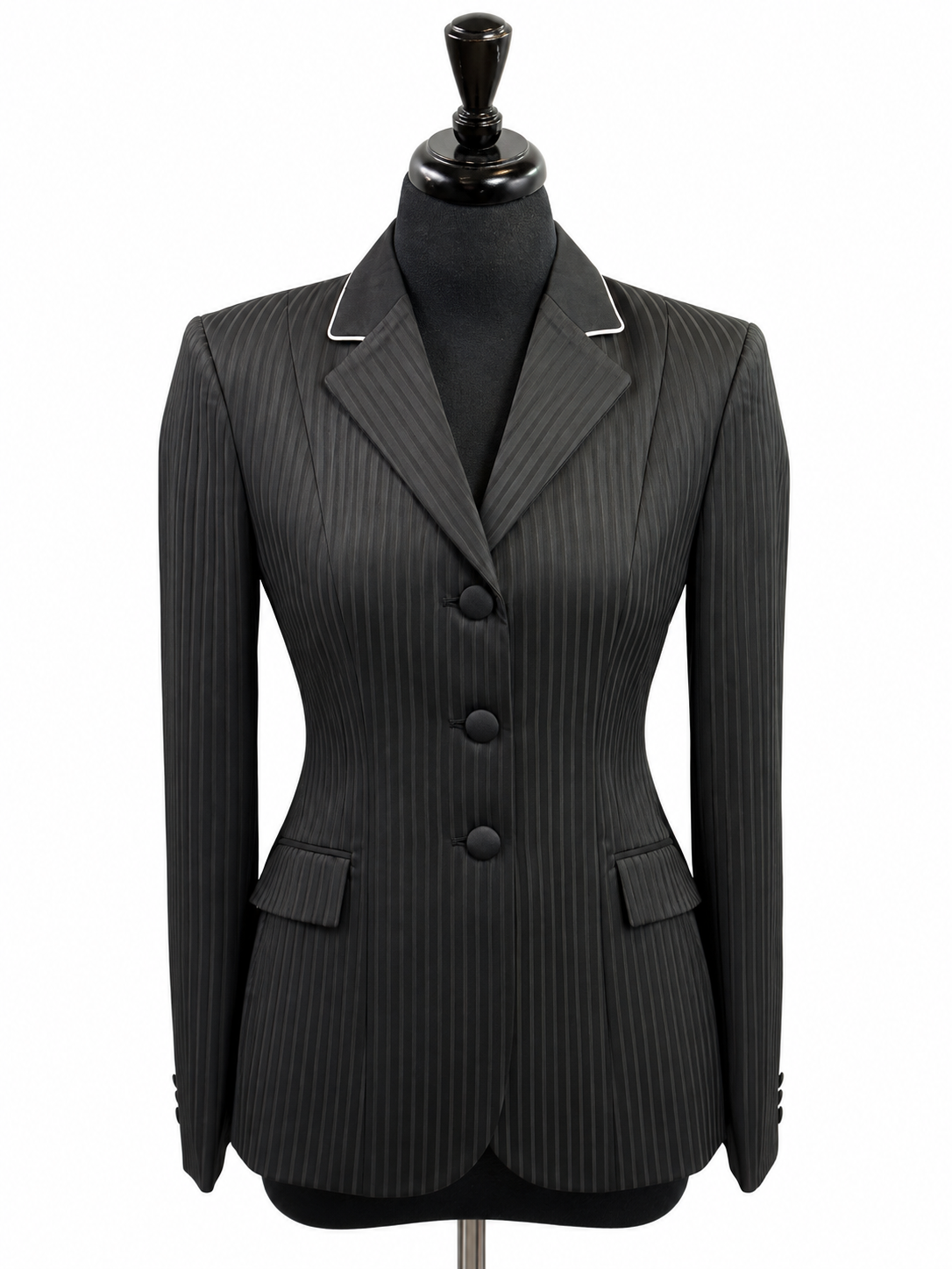 English Show Coat Classic Black  Tone On Tone Fabric Code HR-0116