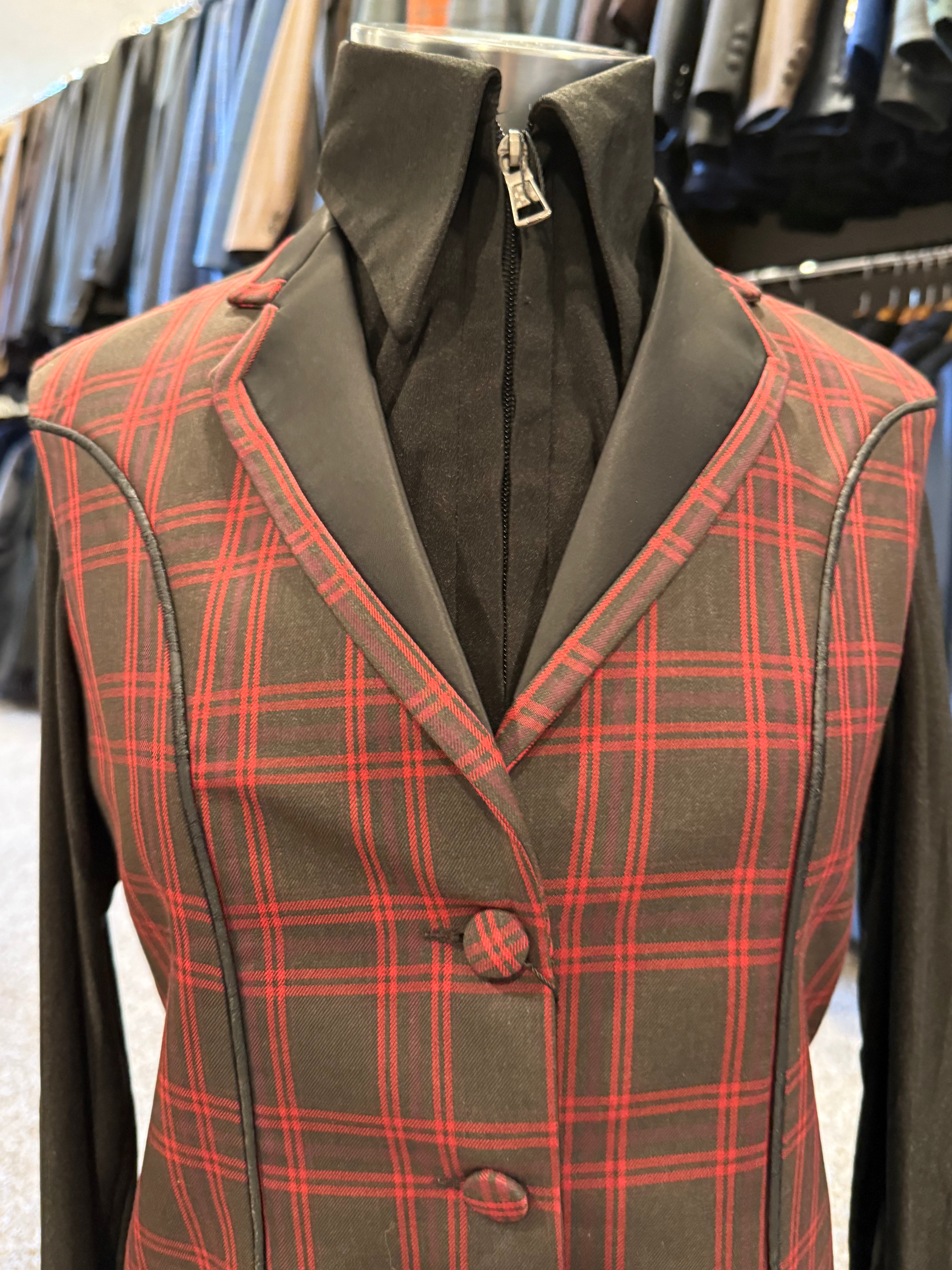 Western Vest SET Red,Grey and Black Plaid