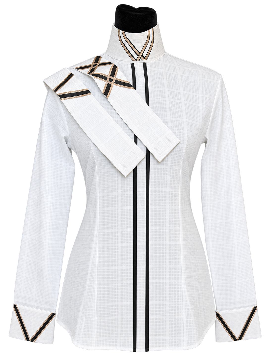 Hunt Seat Show Shirt White “Hidden Zipper”