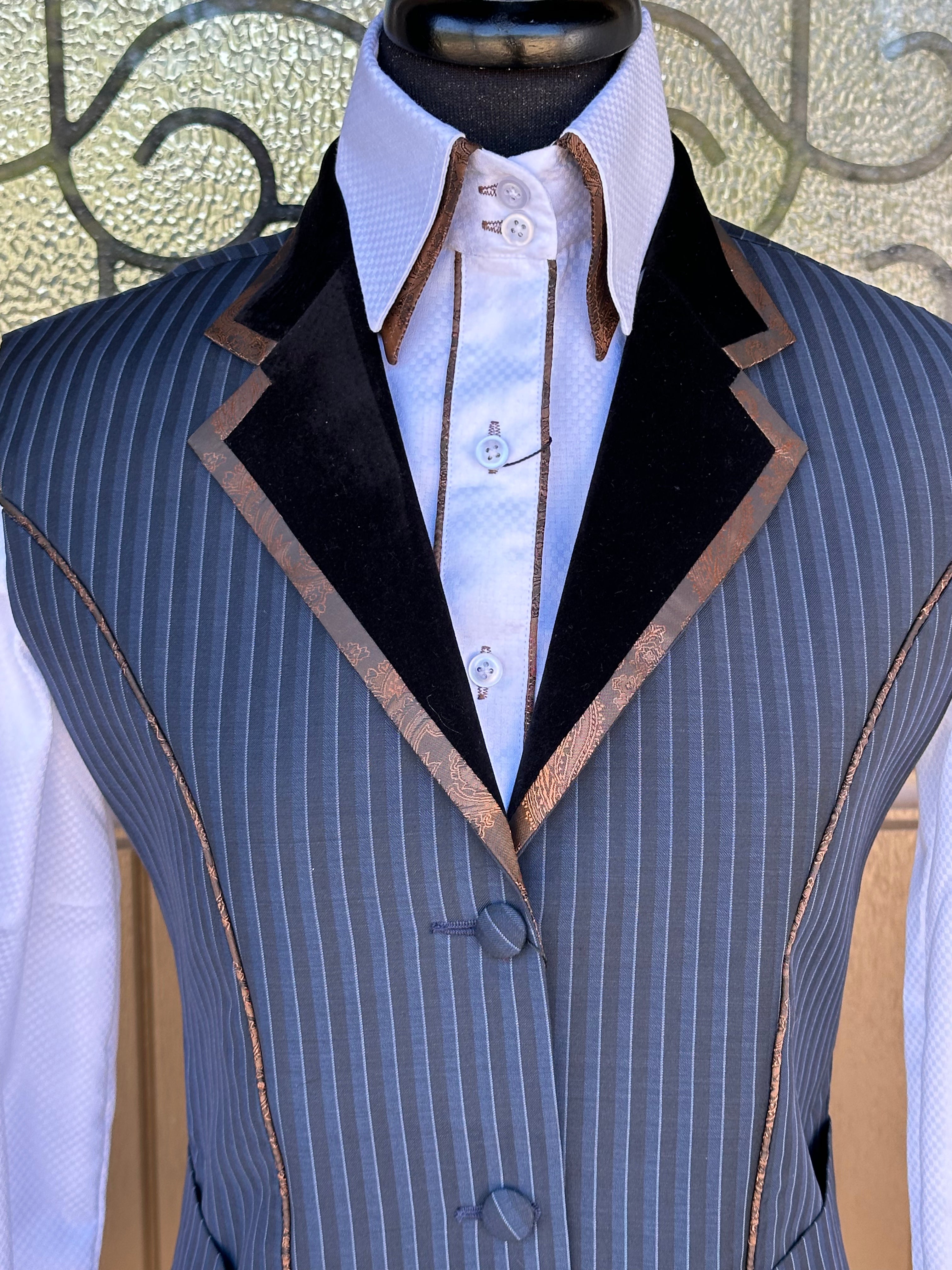 Western Vest Stripe with Bronze Paisley Accents