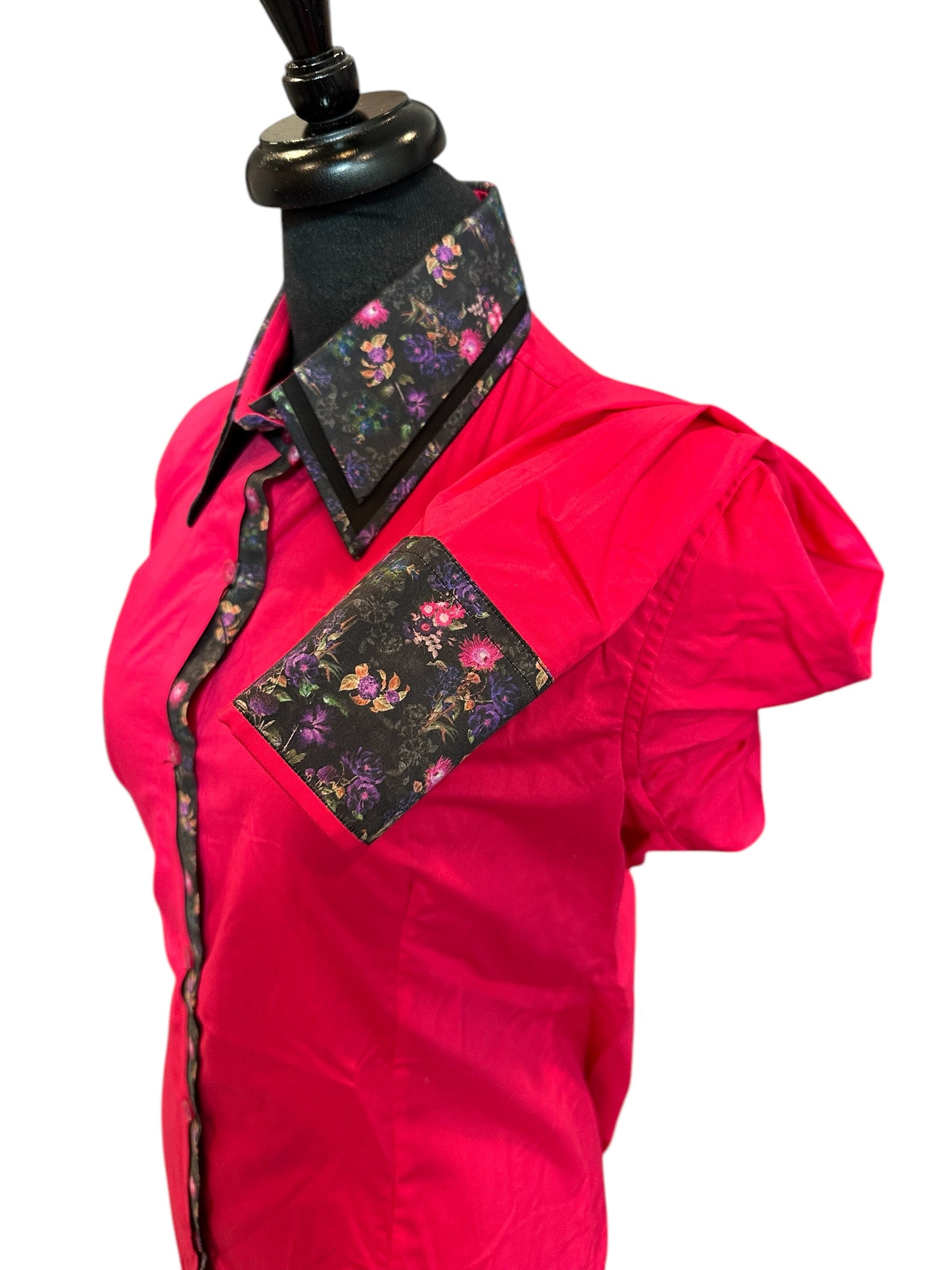 Western Button Up Fuchsia with floral