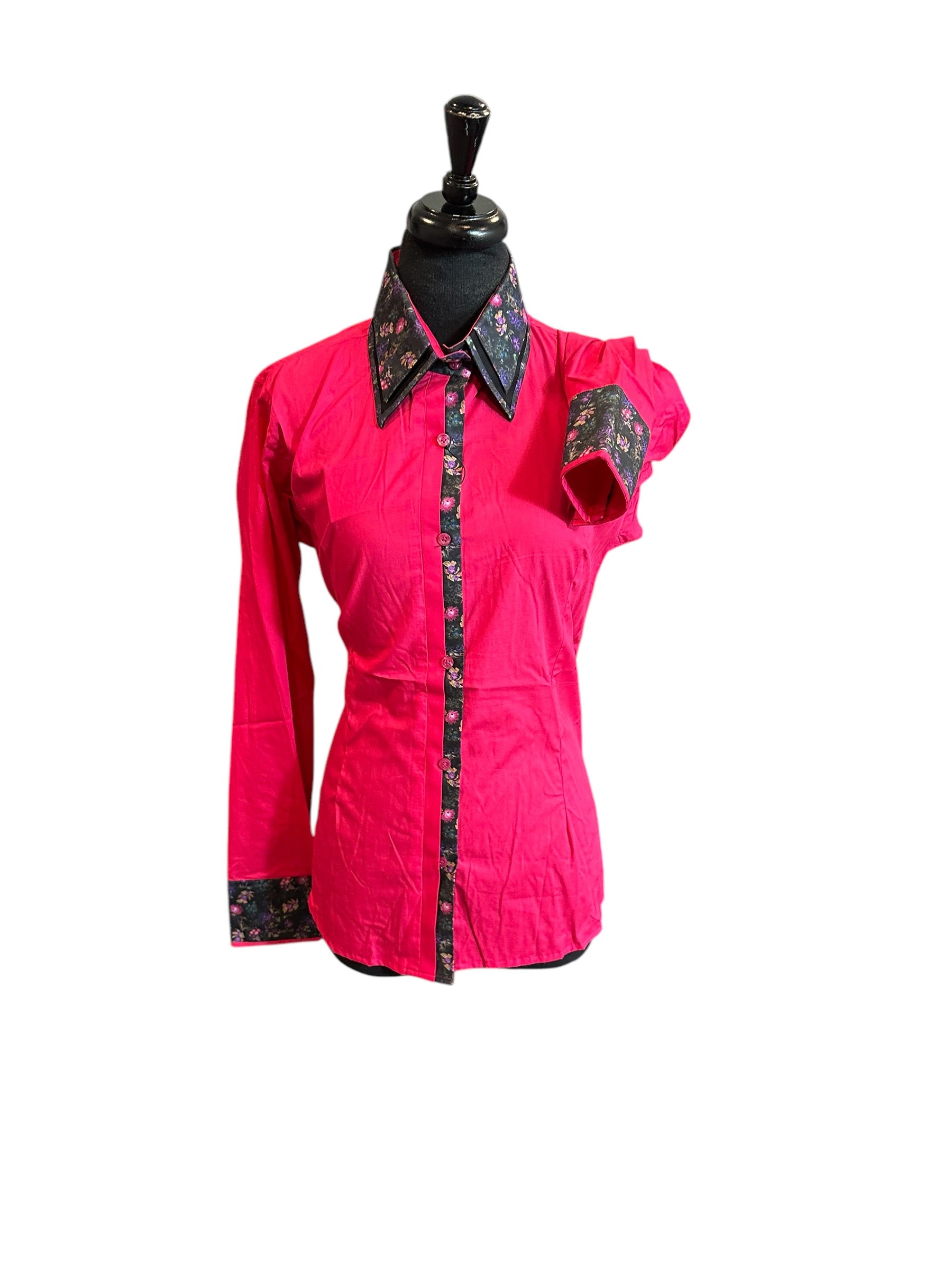 Western Button Up Fuchsia with floral