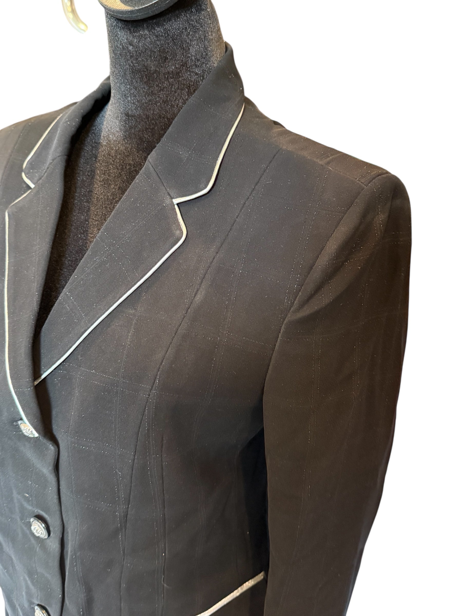 💥NEW💥 English Show Coat Black Windowpane “Hidden zipper”