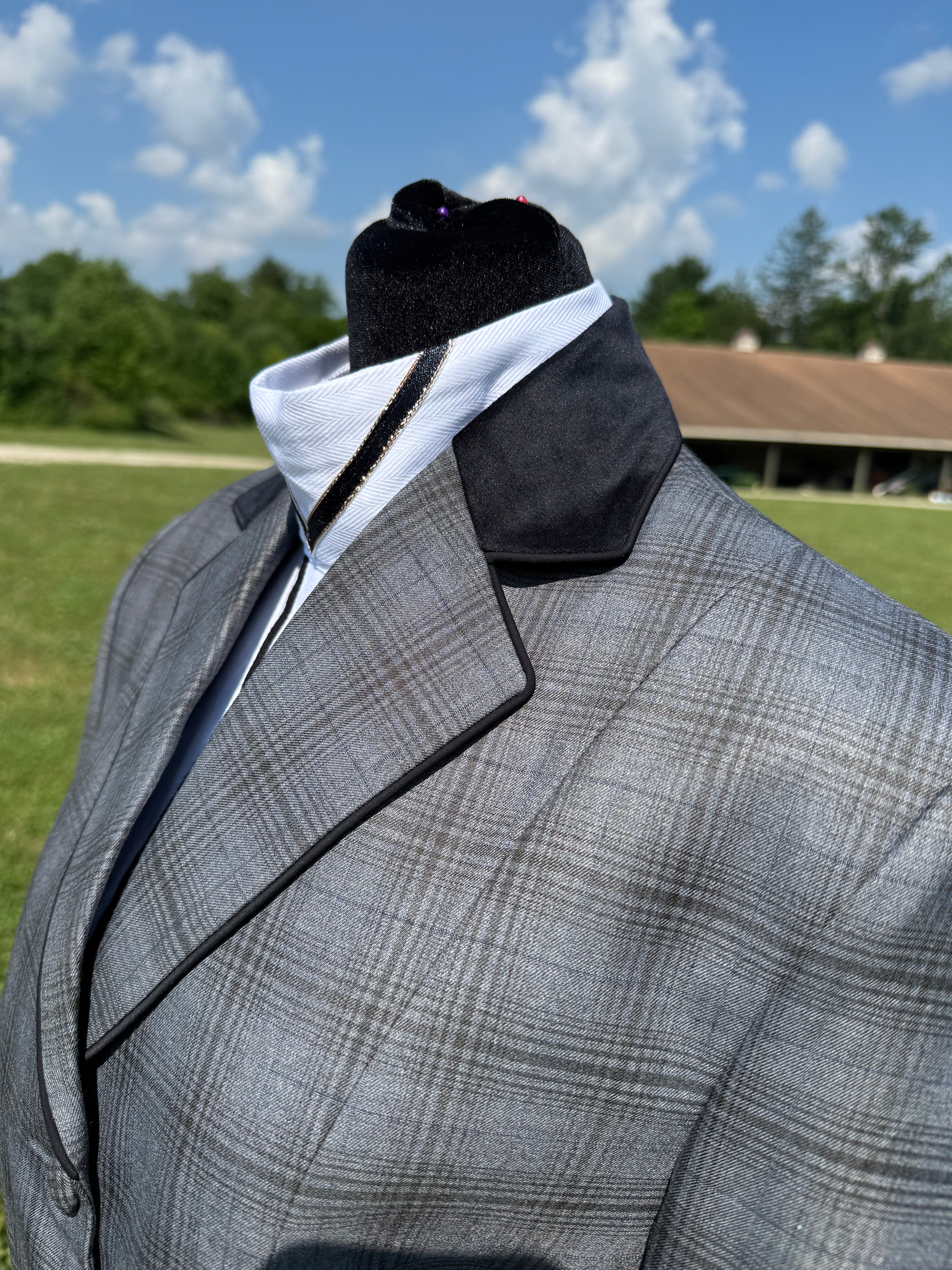 English Show Coat Grey Plaid “Hidden Zipper”