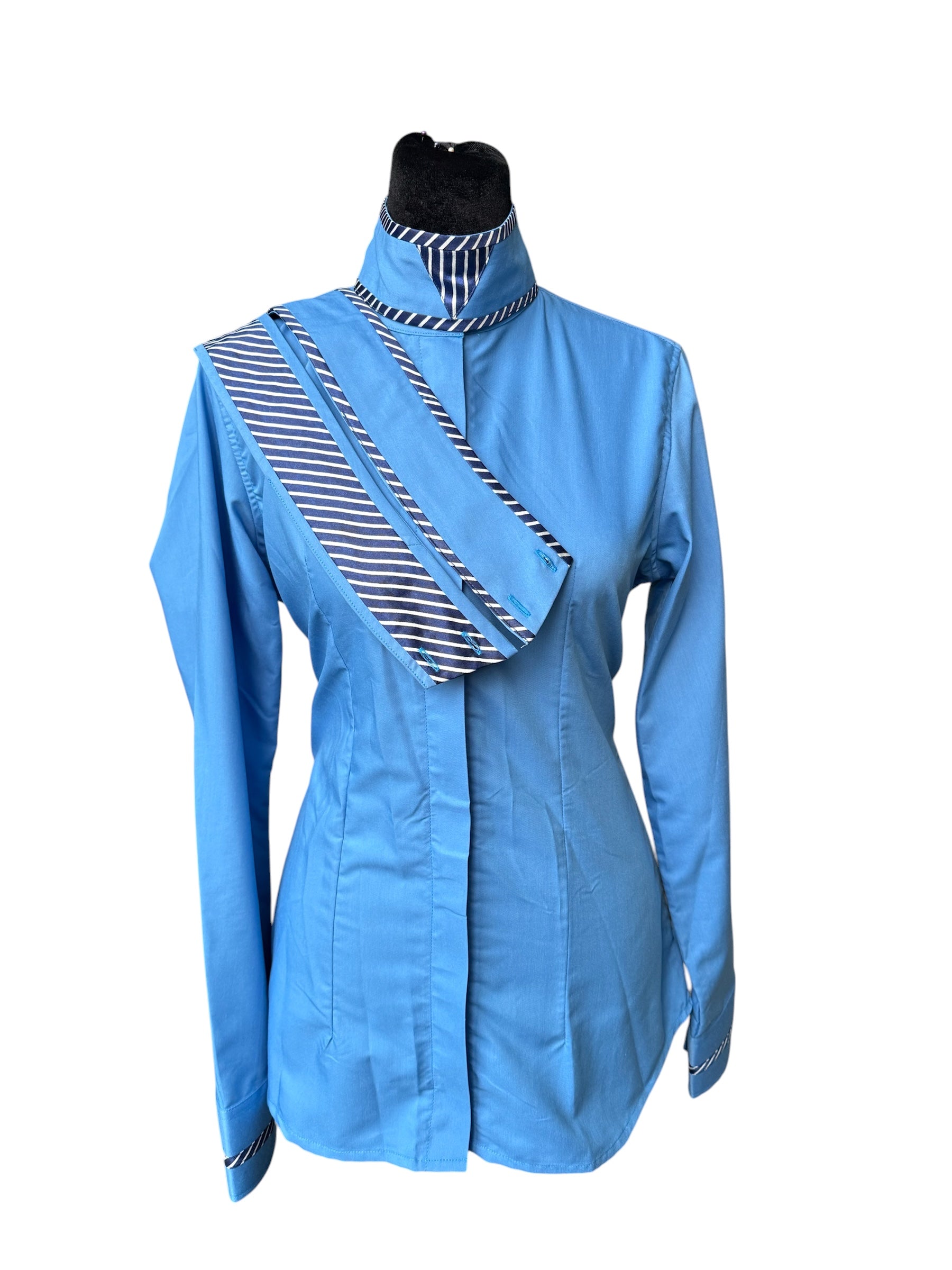 🔥NEW🔥English show shirt blue with Navy accents hidden zipper