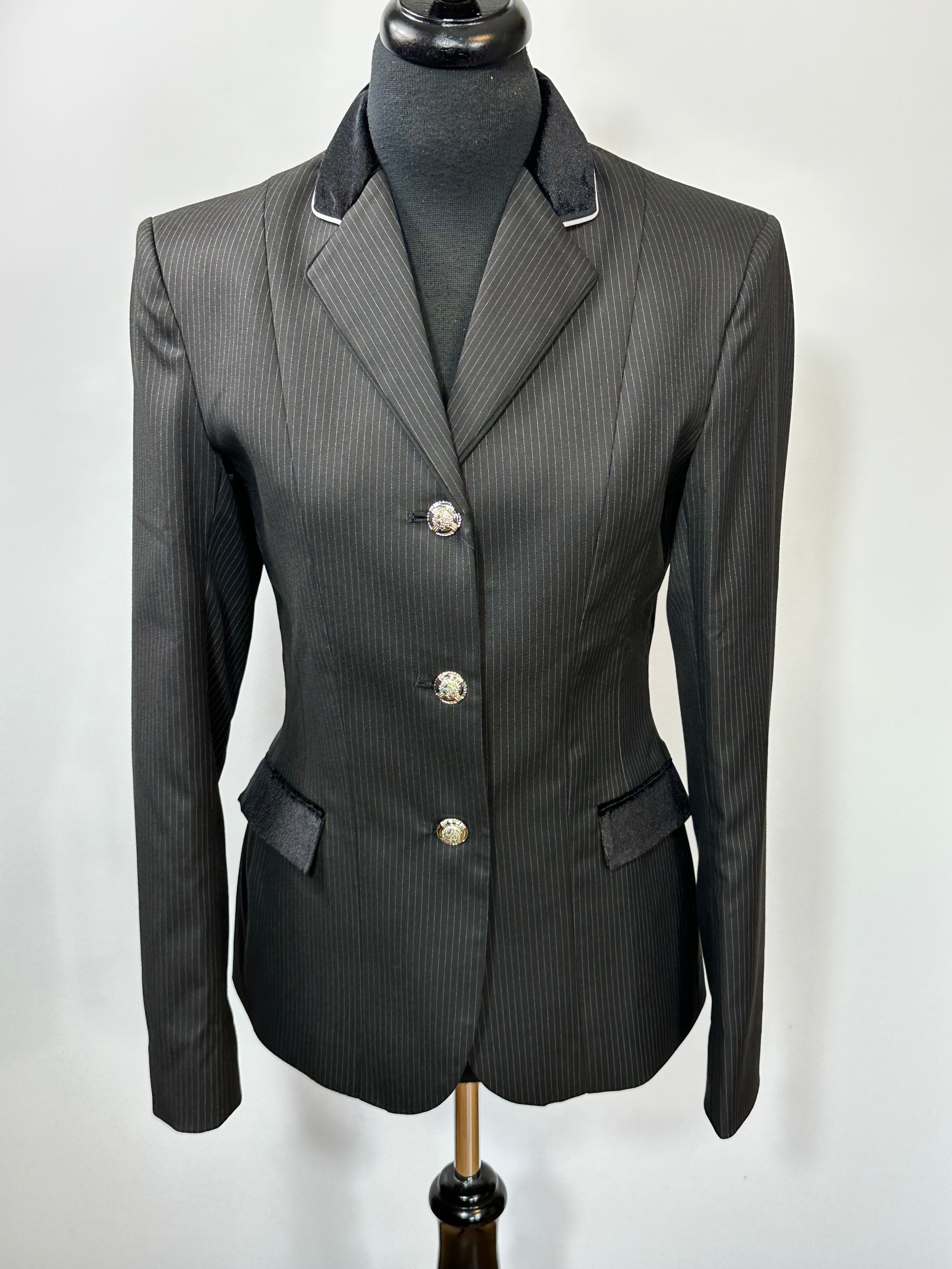 English Show Coat Black Stripe Light Stretch Fabric Code  HS-002