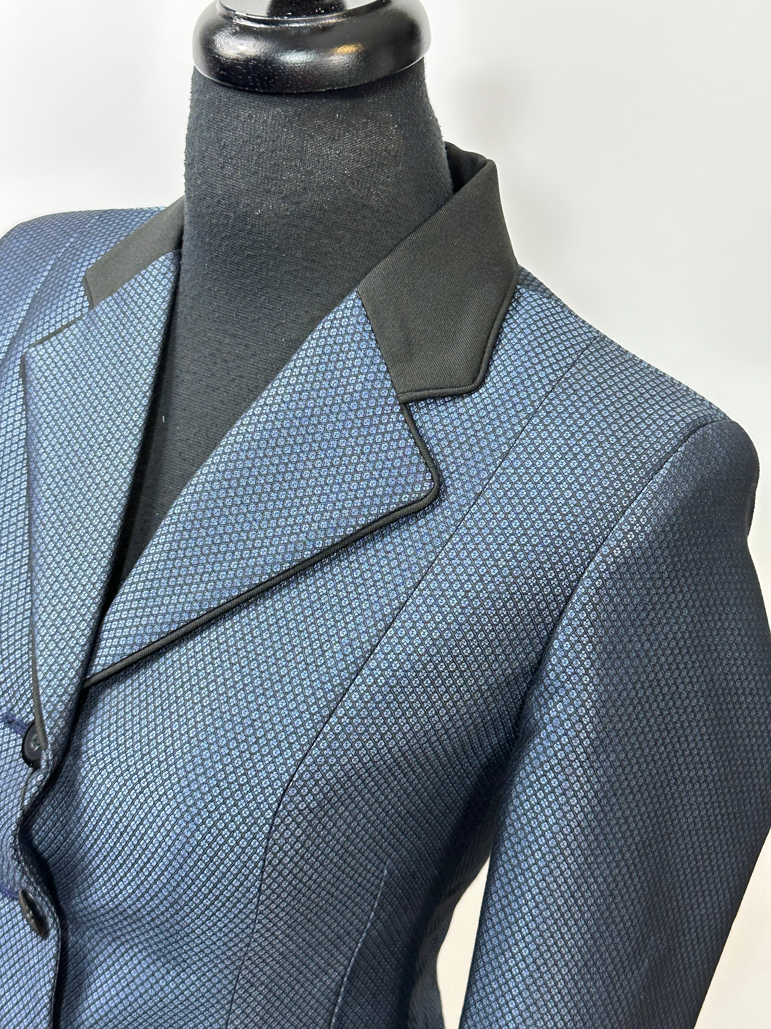 English Show Coat Blue Grey Fabric Code R305