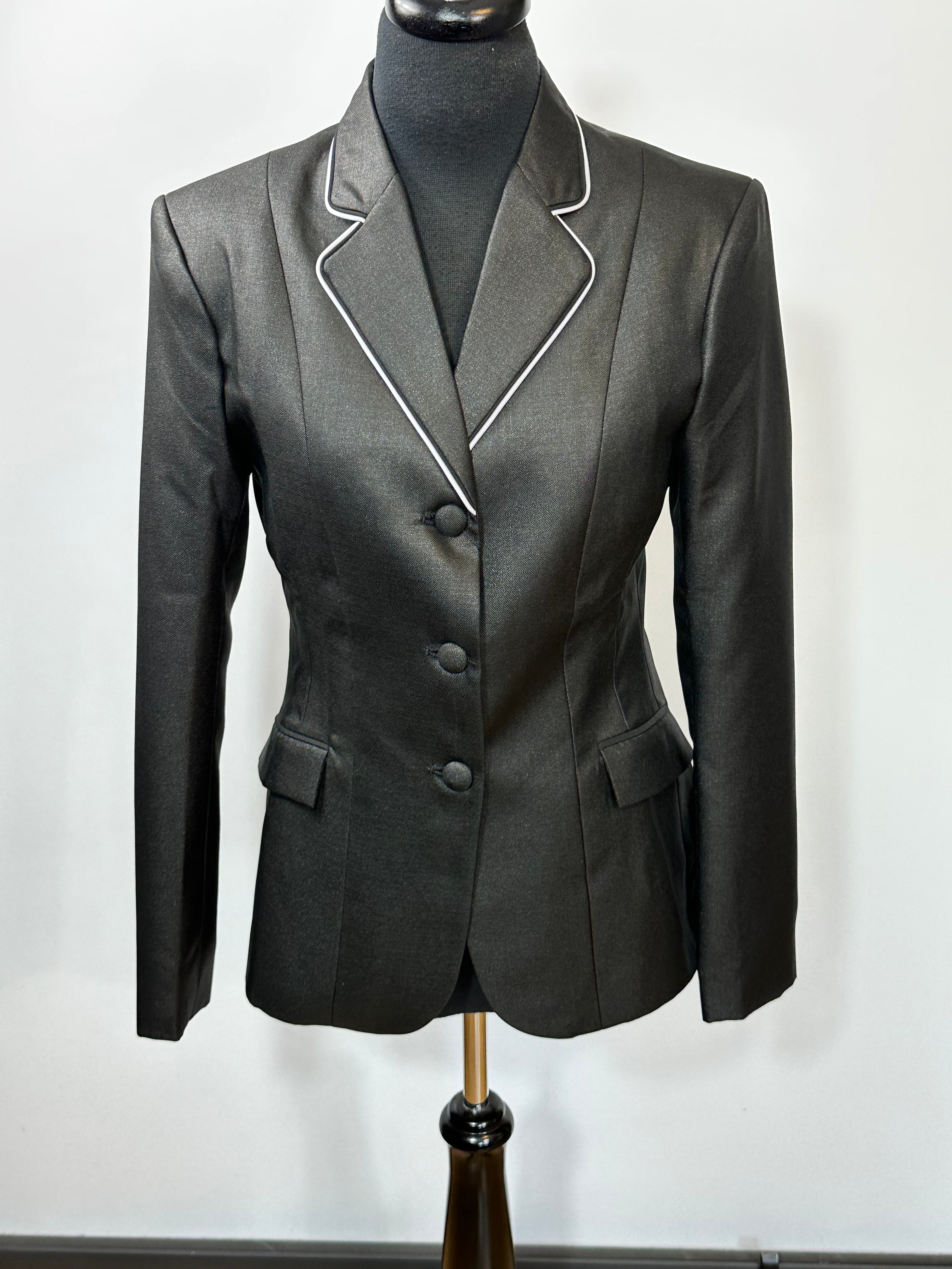 English Show Coat Black Sheen Fabric Code R355A