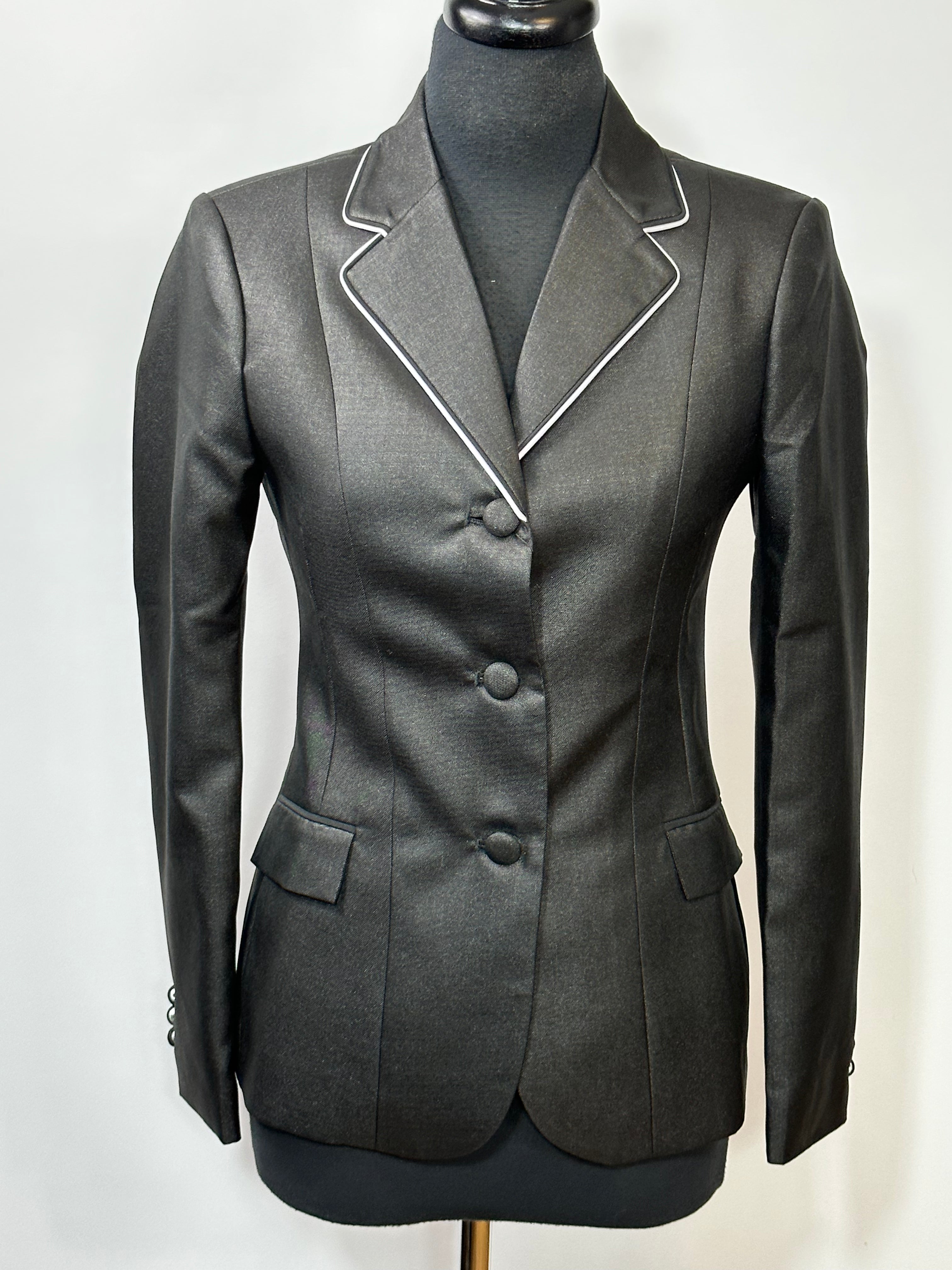 English Show Coat Black Sheen Fabric Code R335