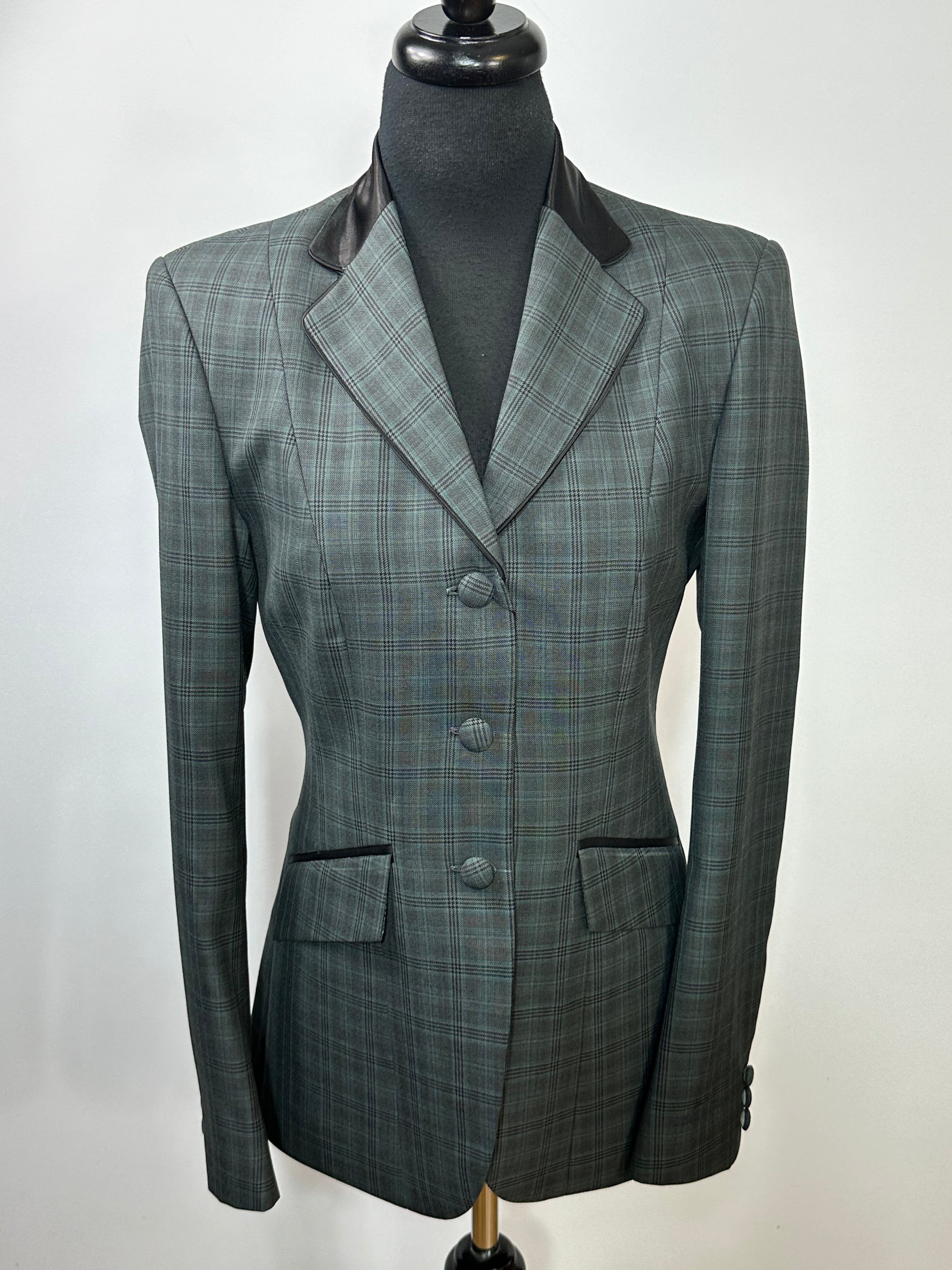 English Show Coat Green and Black Plaid RD26731-120