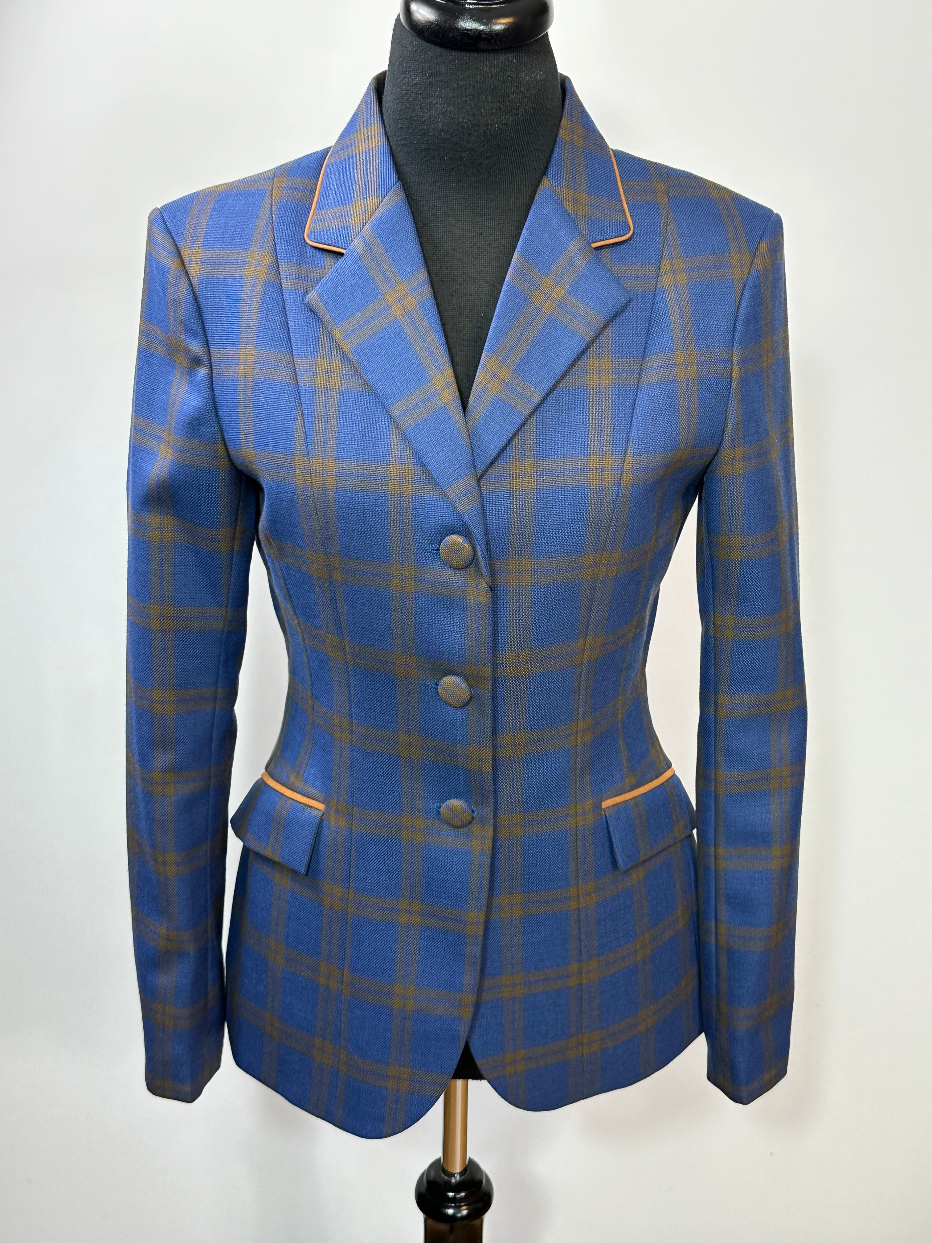 English Show Coat Blue and Tobacco English Wool