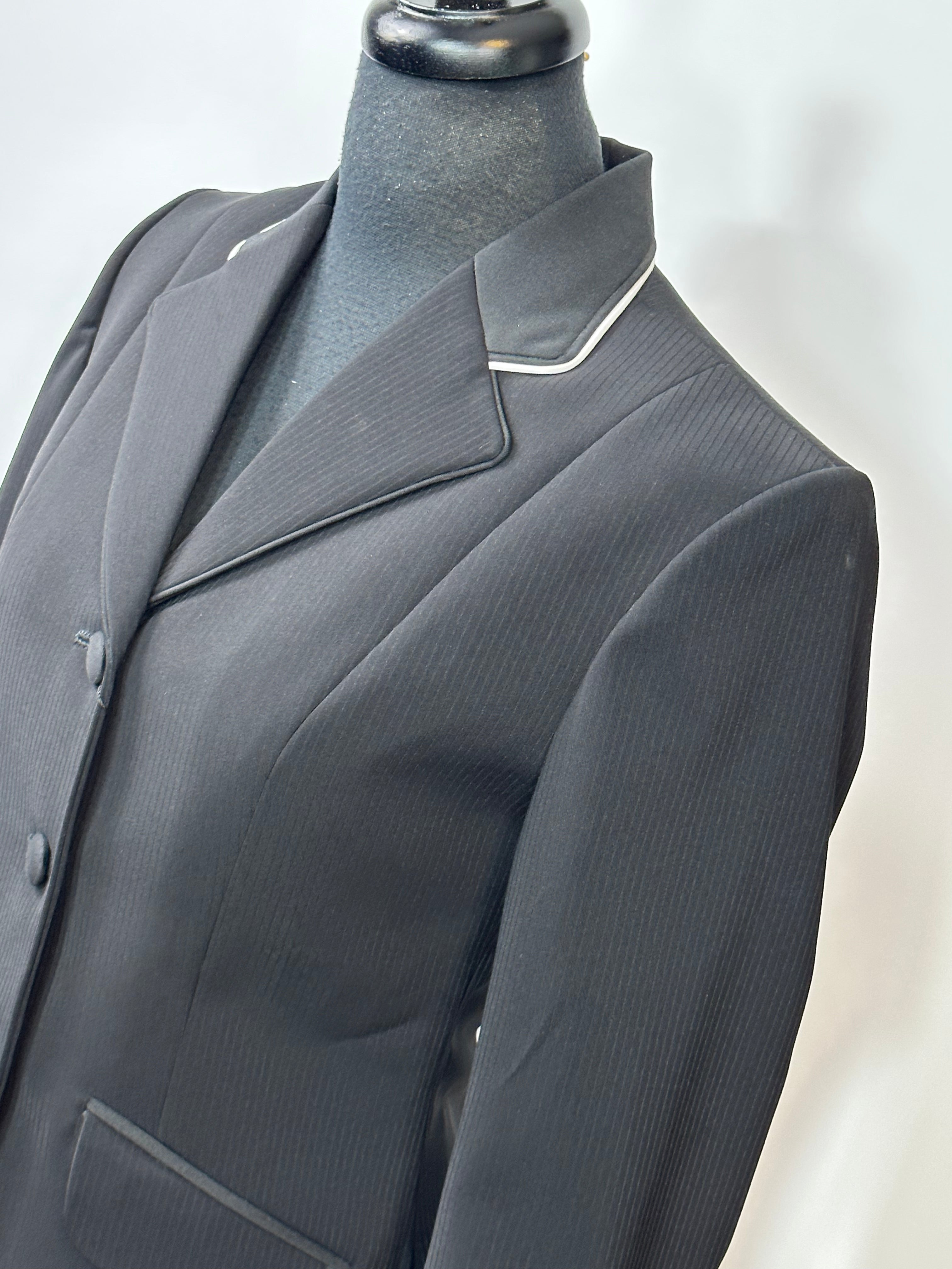 Coat Black Thin Line Fabric Code RR170